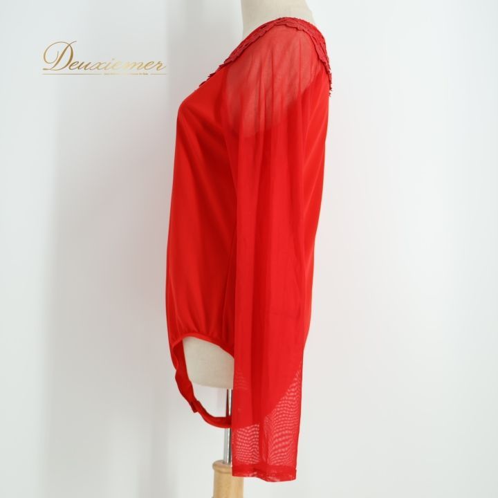 社交ダンス 衣装 レオタード チャコット Chacott レッド系 トップス 赤