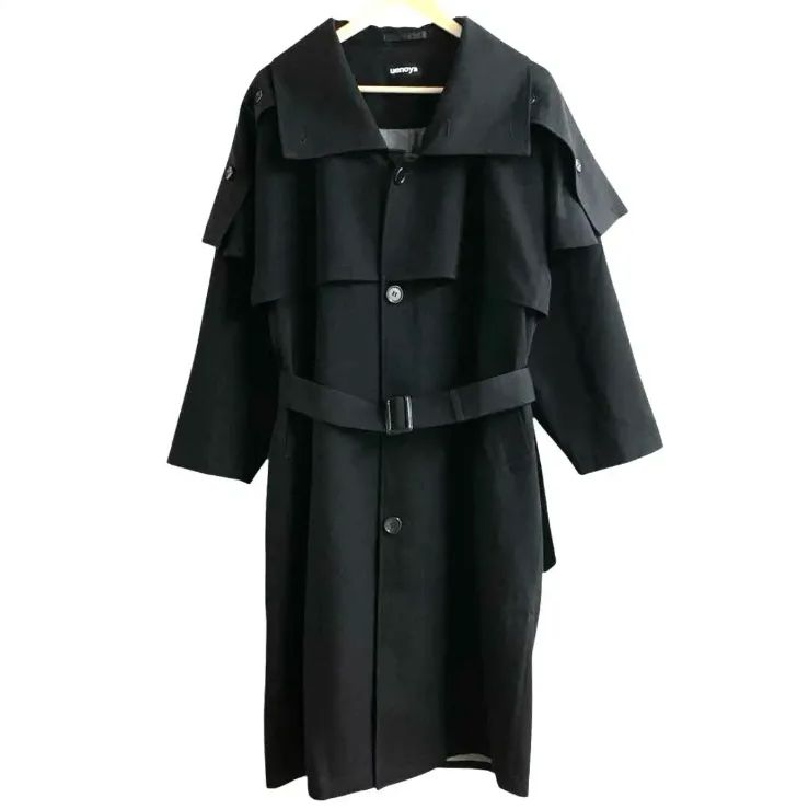uenoya ブラック ロングコート ロングコート 上野屋 黒 ロングコートの