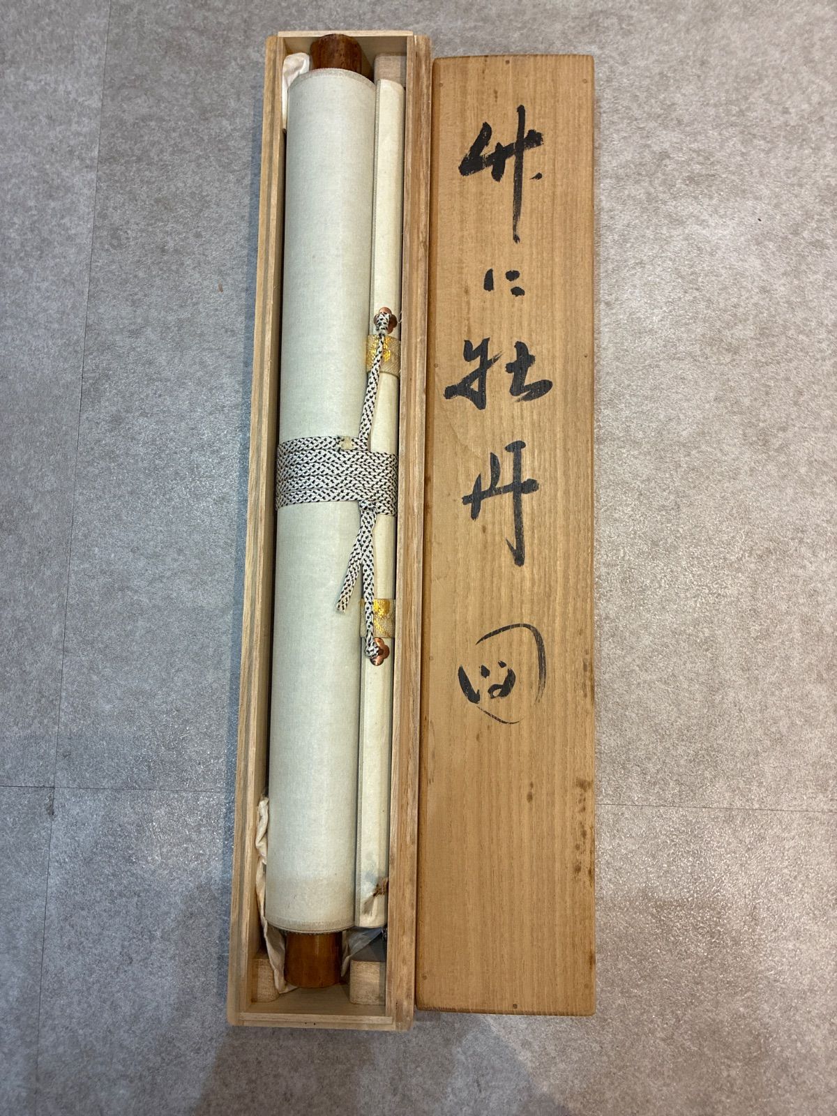 掛軸 竹に牡丹図