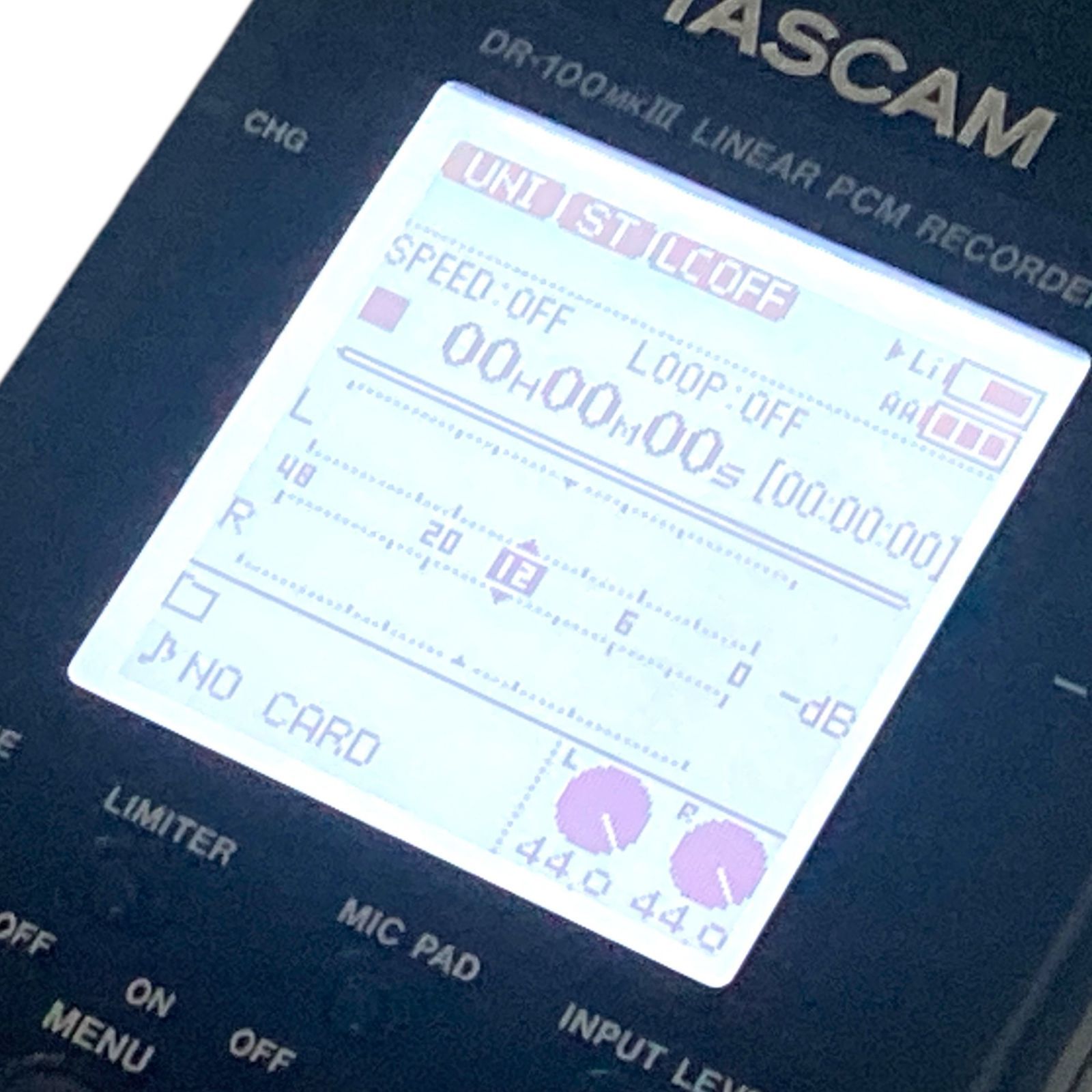 TASCAM タスカム DR-100MK3 ステレオリニアPCMレコーダー