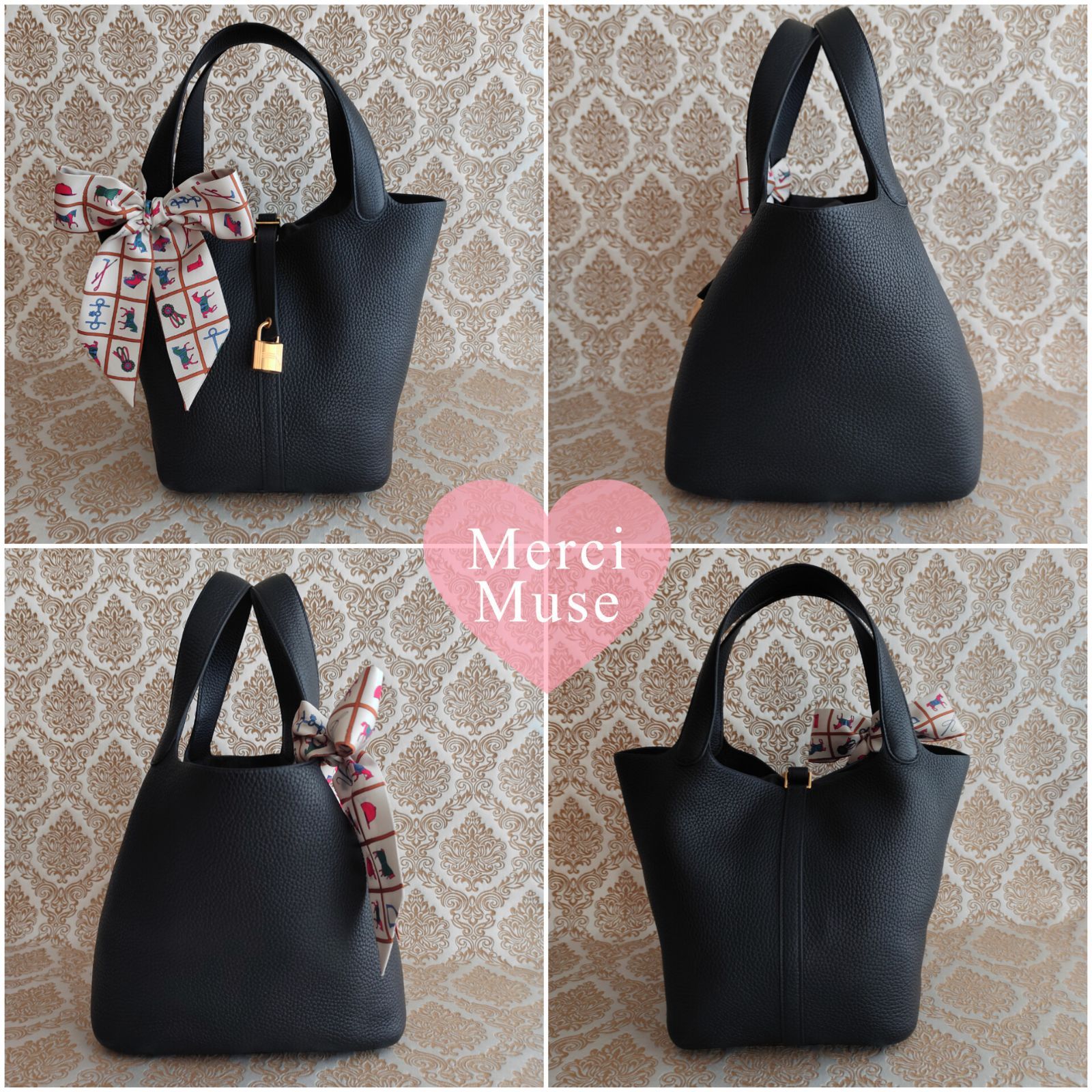 ❤極レア商品❤ピコタンロックMM22 ノワール 黒 ゴールド金具 エルメス