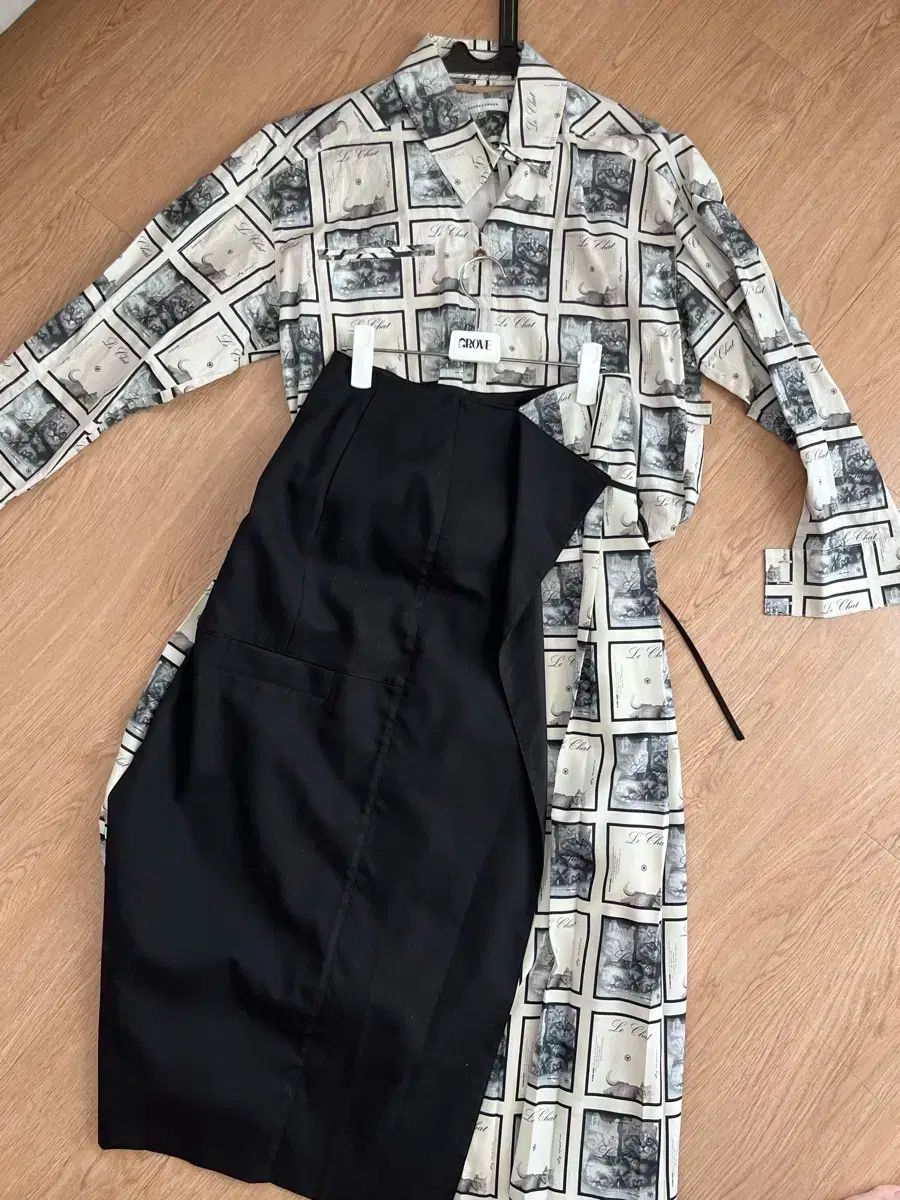 ブンダーカメラ 猫 ブラウス スカート セット