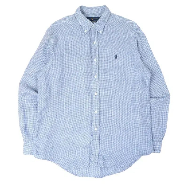 ポロラルフローレン オーシャンウォッシュ リネン ハウンドトゥース チェック シャツ