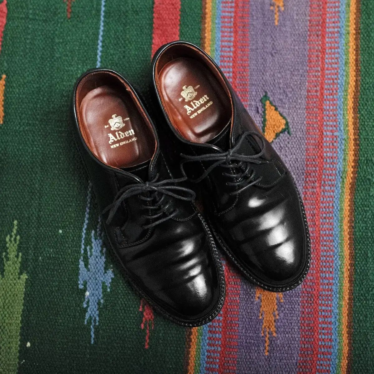 オールデン 9901 ブラック コットーバン プレーン トゥ ドビー 5 5D バリー ラスト