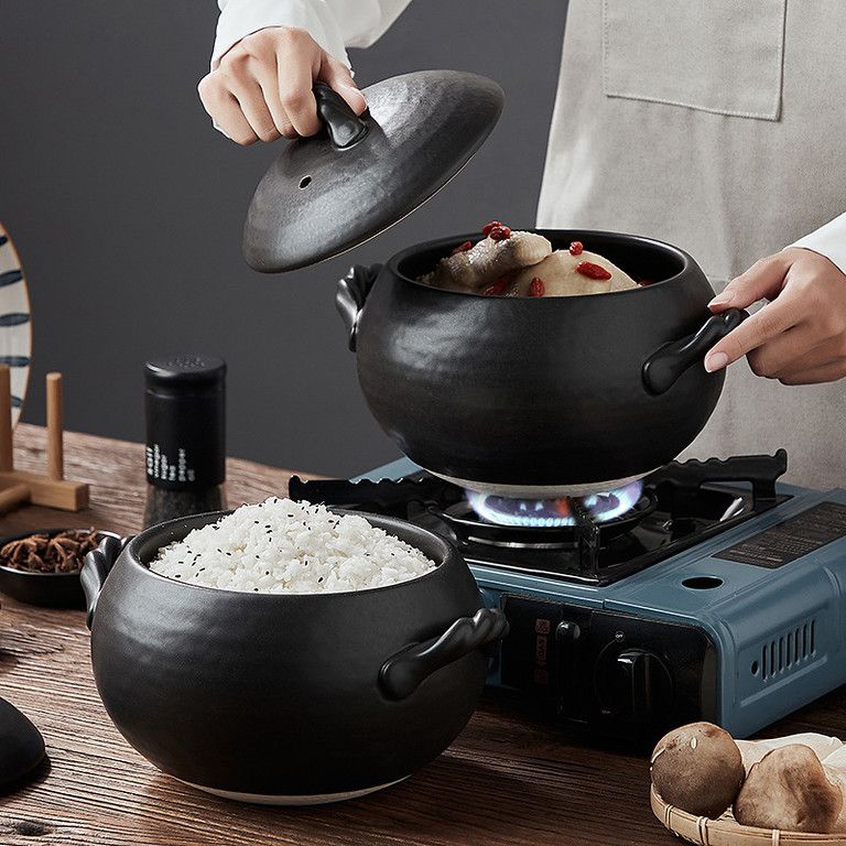 高保温＆煮込み料理に最適 セラミック製スープポット 2.5L エメラルドキャセロール 煮込み鍋 シチュー鍋 直火対応 キッチン用品 耐熱 陶器鍋 調理器具 卓上鍋