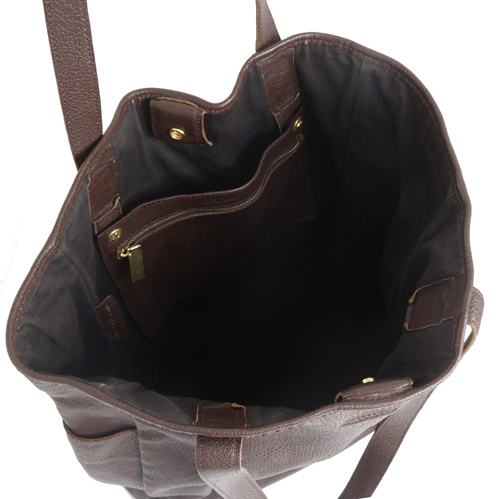 アレキサンダーマックイーン パンチング スカル トートバッグ レザー ブラウン ゴールド金具 Alexander McQueen