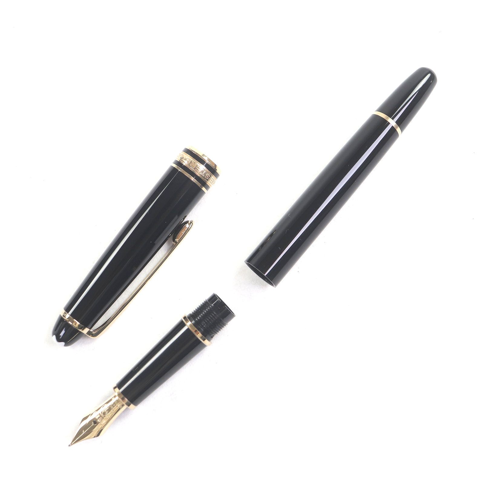 MONTBLANC モンブラン マイスターシュテュック クラシック ペン先14K Fニブ キャップ式 万年筆 ブラック ゴールド ドイツ製 メンズ