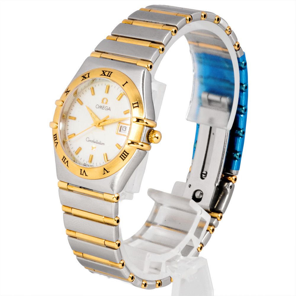 オメガ OMEGA 1272.70 コンステレーション 腕時計 シェル文字盤 コンビ YG×SS レディース