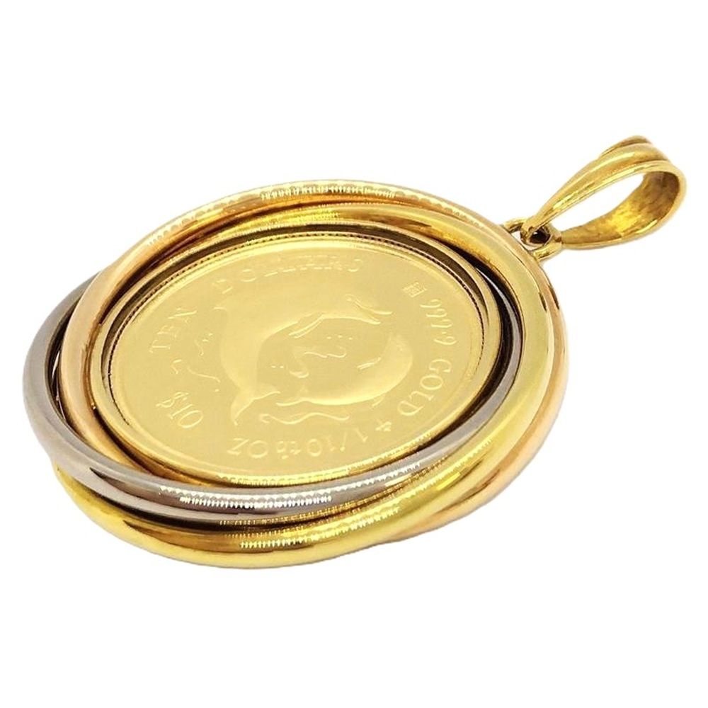 ドルフィン金貨10 1オンス コイン ペンダントトップ K24 9.2g ゴールド K18ゴールド