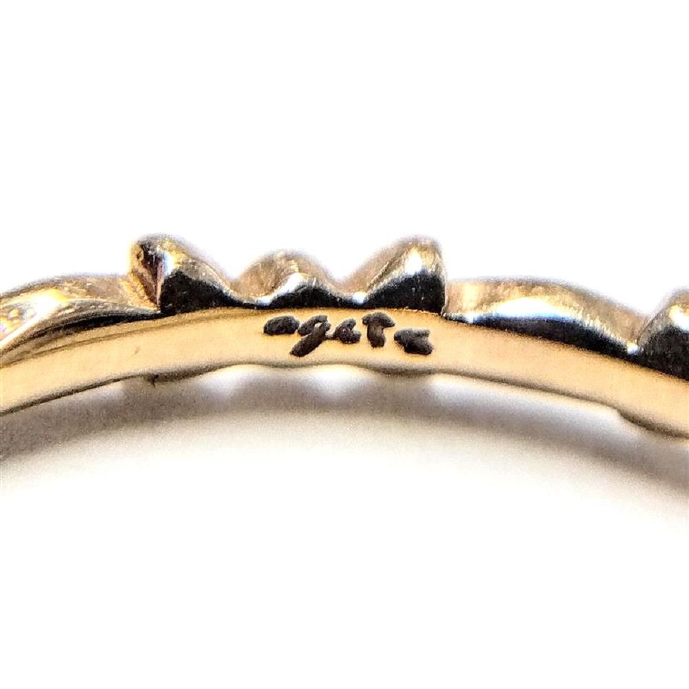 アガット agete リボンモチーフ ピンキー リング 指輪 約5号 K10 0.7g  