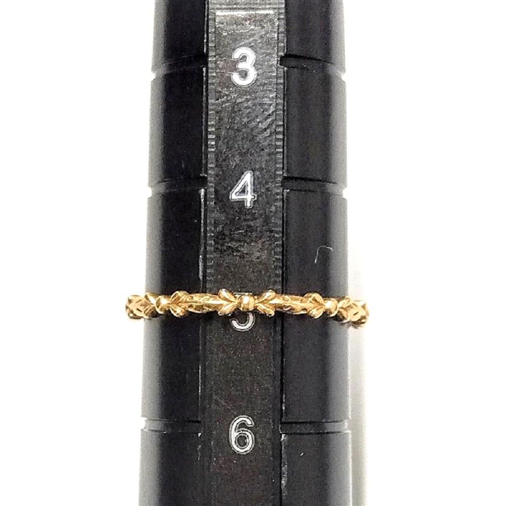 アガット agete リボンモチーフ ピンキー リング 指輪 約5号 K10 0.7g  