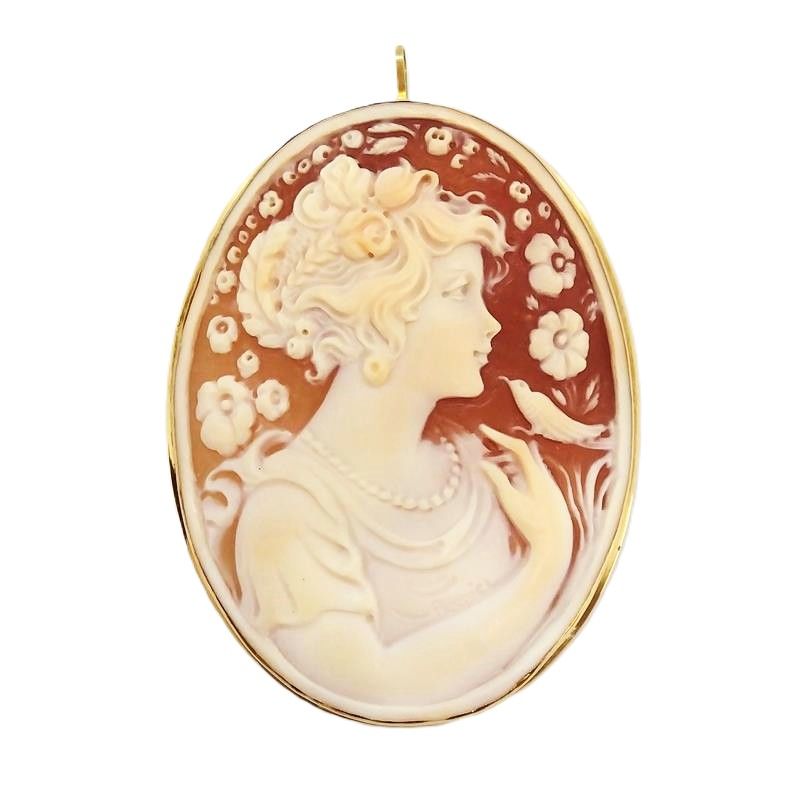 ペルニーチェ カメオ トップ ブローチ K18 13.8g ゴールド