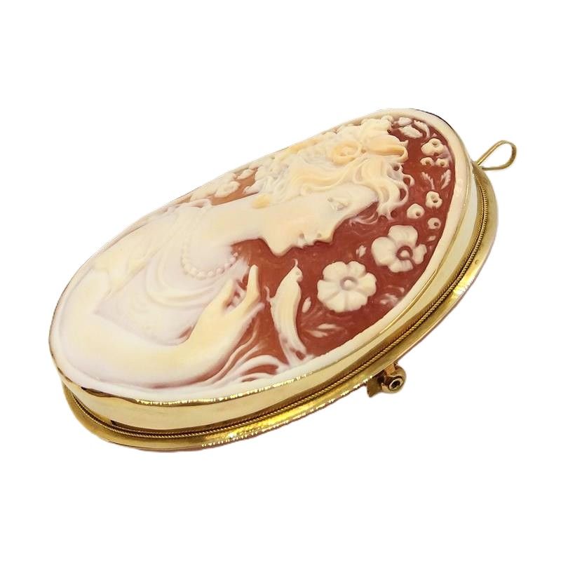 ペルニーチェ カメオ トップ ブローチ K18 13.8g ゴールド