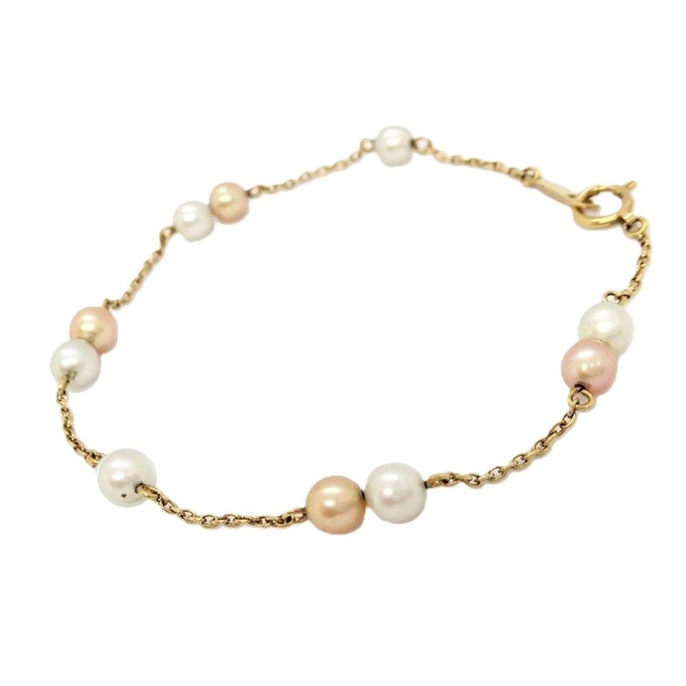 タサキ TASAKI 10P 淡水パール ブレスレット K18 2.6g ゴールド