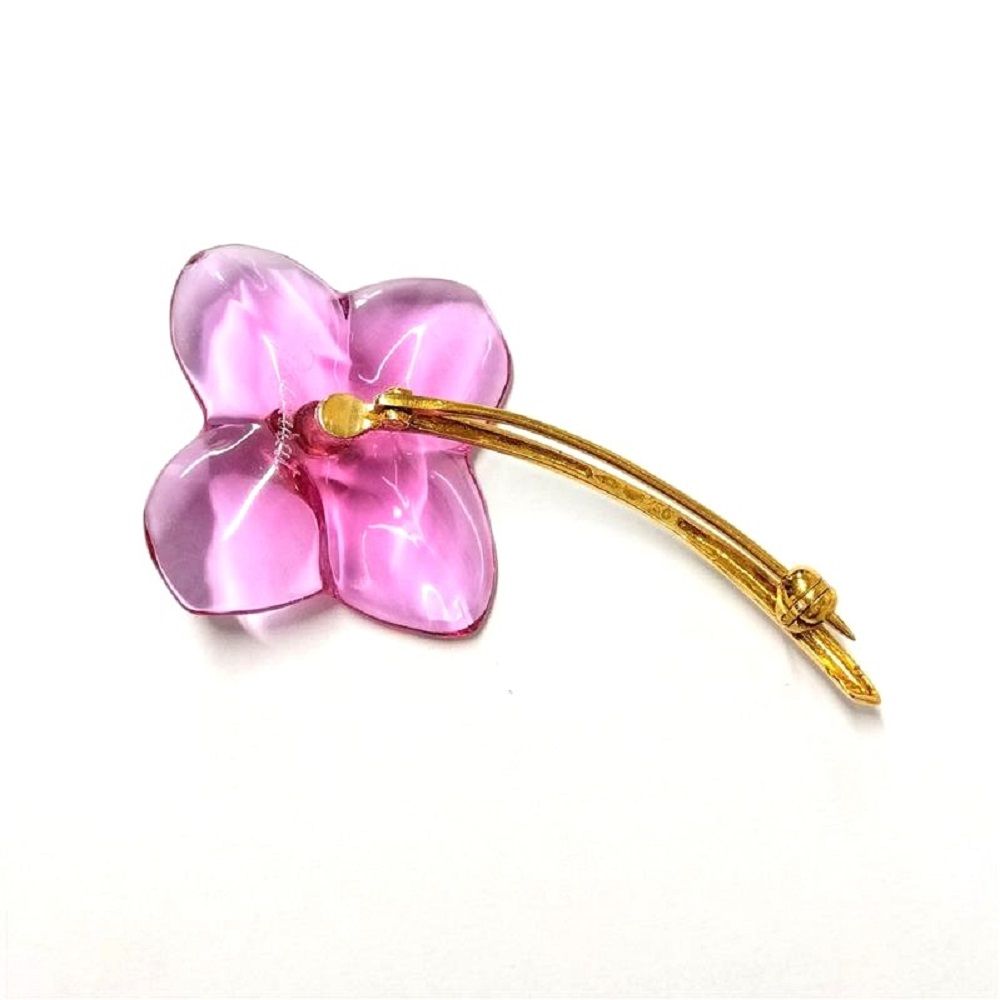 バカラ Baccarat オルテンシア ブローチ K18YG 5.5g ピンク
