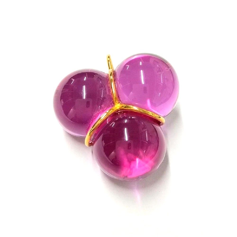 バカラ Baccarat ブドウモチーフ ペンダントトップ K18YG 8.9g パープル