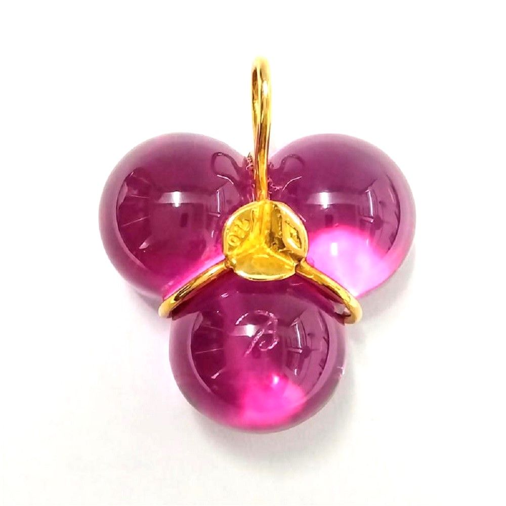 バカラ Baccarat ブドウモチーフ ペンダントトップ K18YG 8.9g パープル
