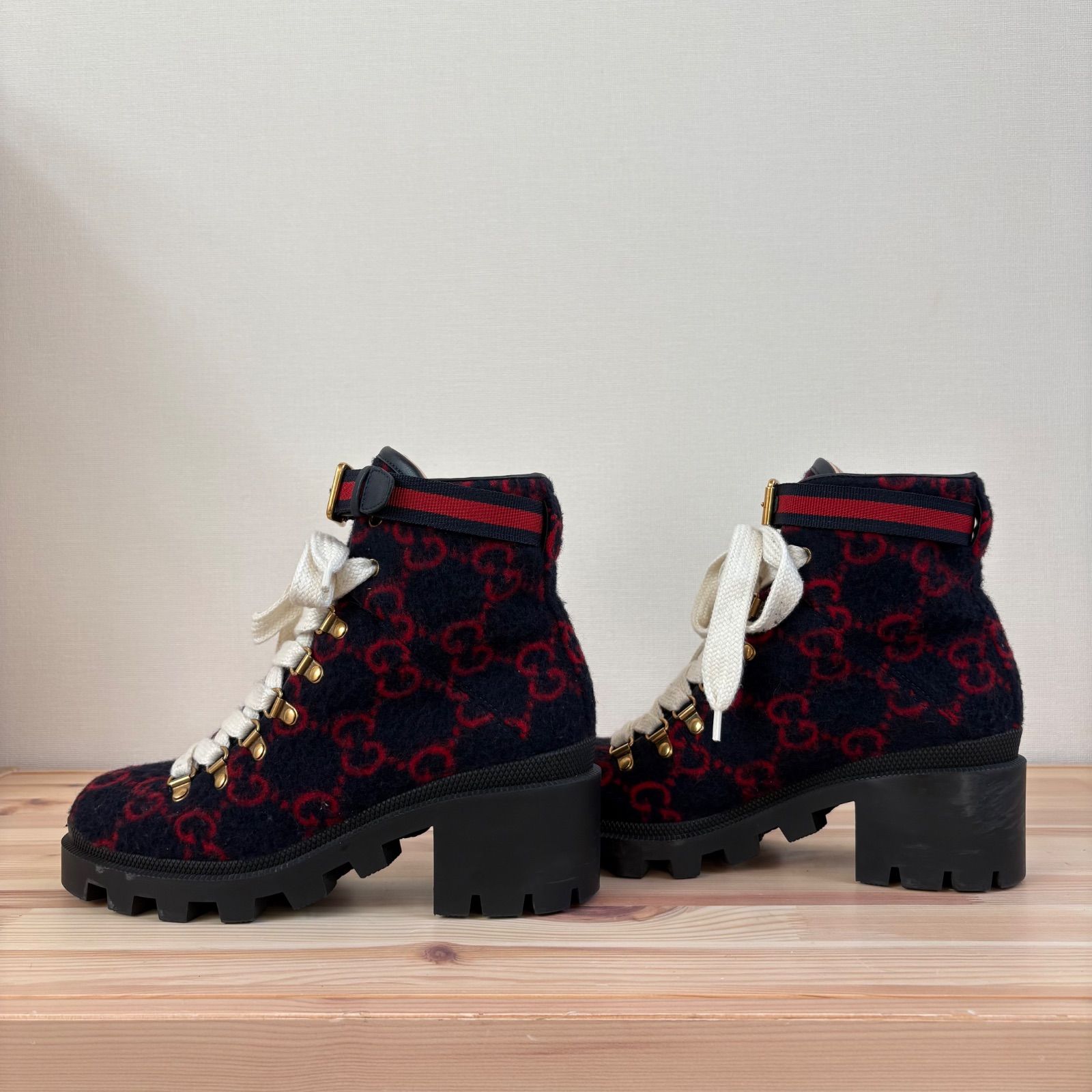  GUCCI グッチ GG柄 シェリーライン ショートブーツ ヒール 36 1 2 23.5 cm その他 ブーツ