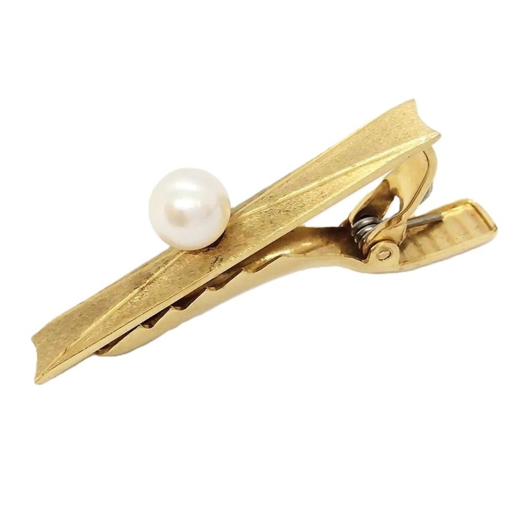 ミキモト MIKIMOTO 1Pパール タイバー K14 7.2g タイピン