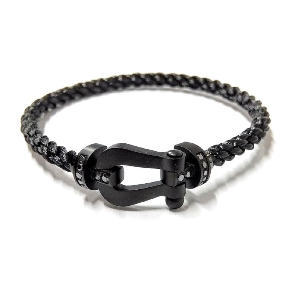 フレッド FRED フォース10 ラージモデル ブレスレット チタンg SS ブラックダイヤモンド 17 ブラック