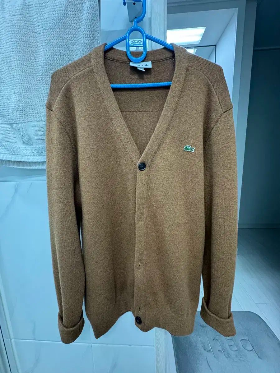 ラコステ ブラウン Vネック カーディガン