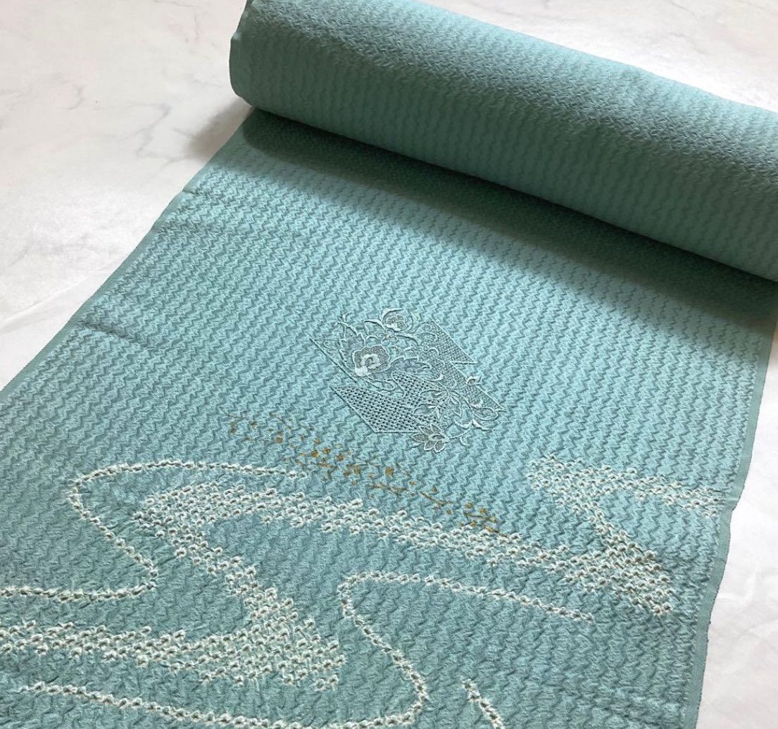 kimomo one kimonoarisa こちらは 厳選 汕頭刺繍の丹後ちりめん 絞り 金彩 訪問着 正絹 着尺 長さ12 m 蘇州刺繍相良刺繍汕頭刺繍中国刺繍着物小紋名古屋帯袋帯洒落袋帯半幅帯です