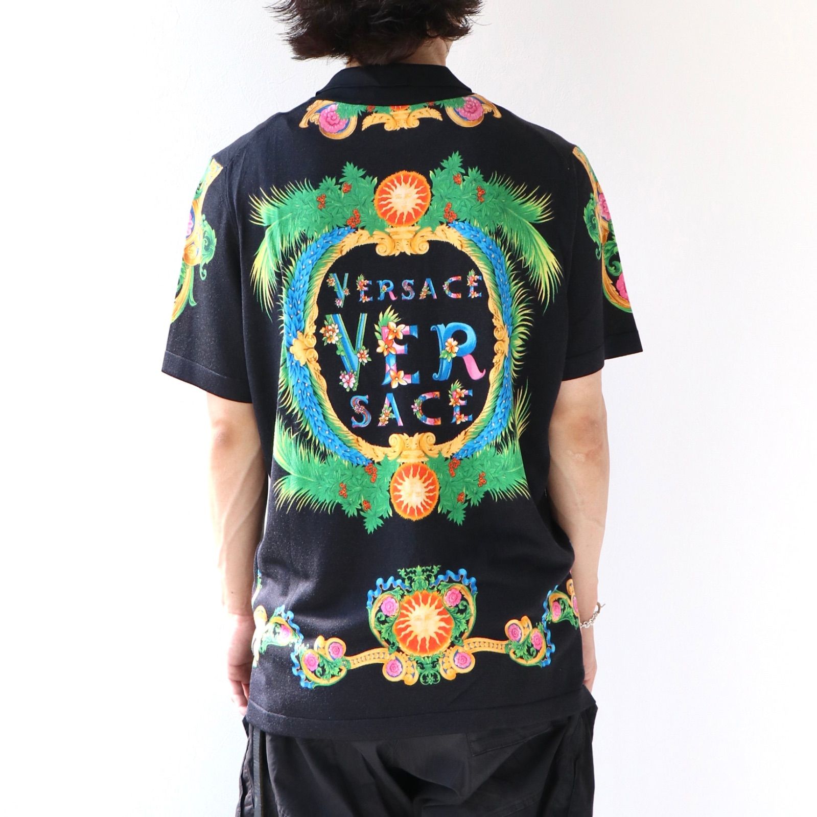 VERSACE ヴェルサーチェ 柄入り シャツ ブラック系その他