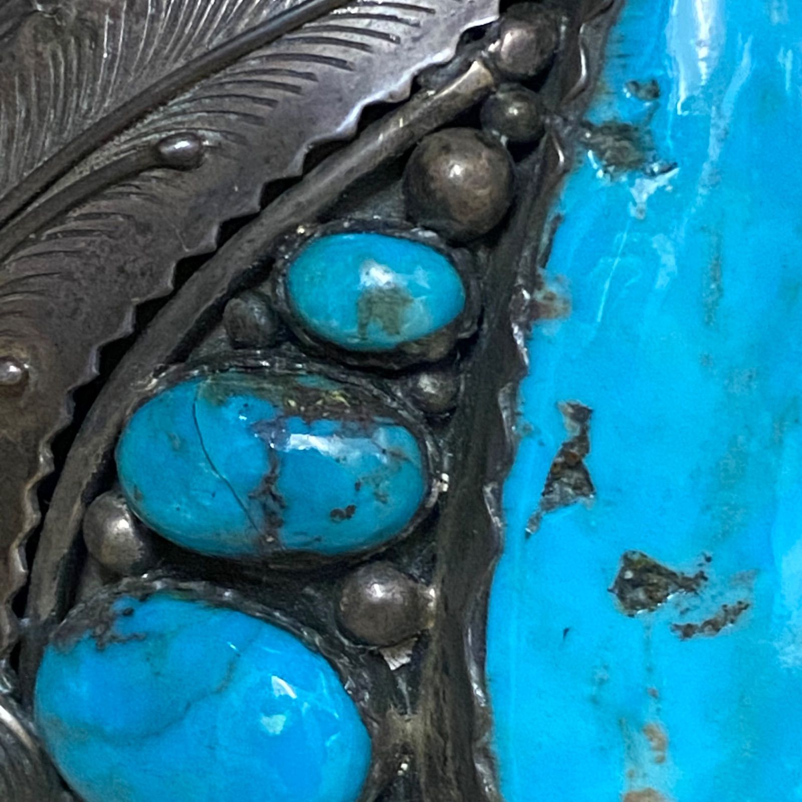 ターコイズ ブレスレット バングル ハンドメイド クラスタータイプ Silver925 腕 ネイティブ インディアン メンズ バイカー インディアンジュエリー WWW_SHINETEETH_COM