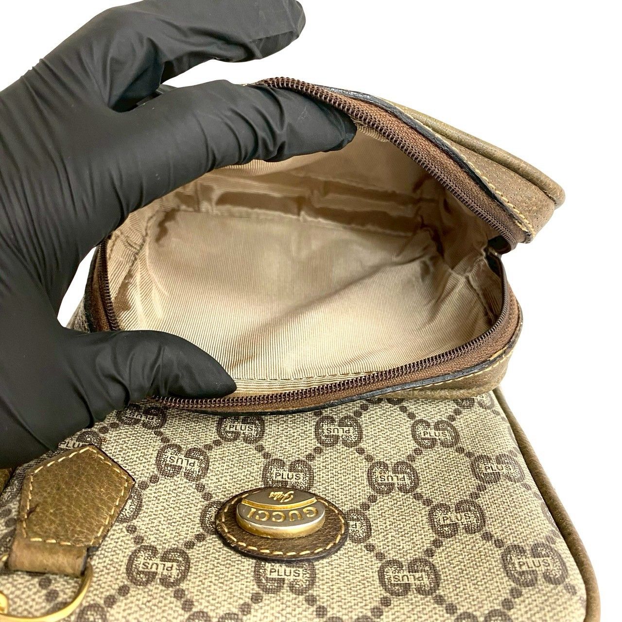 極 美品 GUCCI グッチ オールドグッチ ヴィンテージ グッチプラス ロゴ 