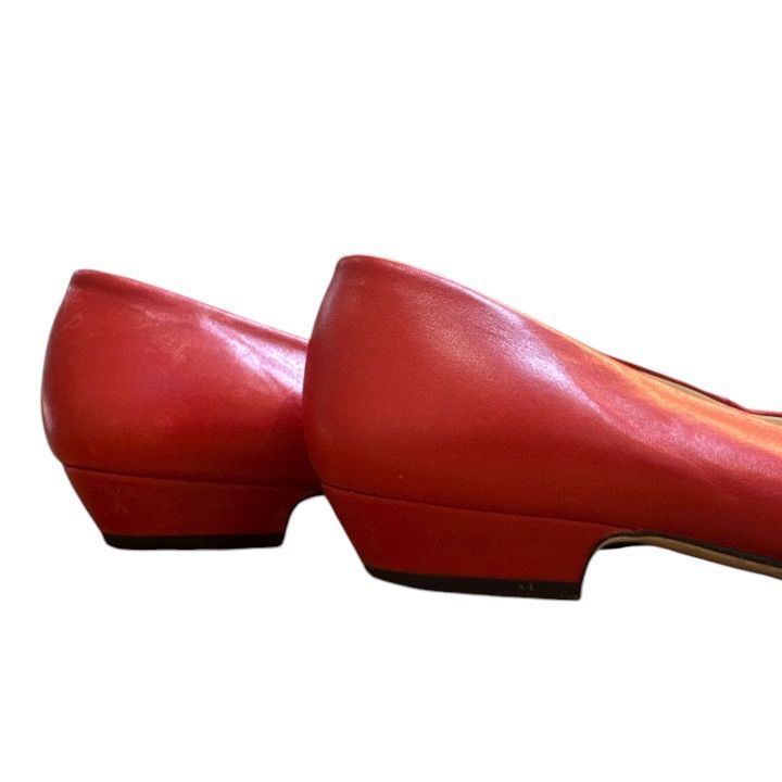 KENZO ケンゾー レザー フラット シューズ パンプス レッド 35 22.5cm