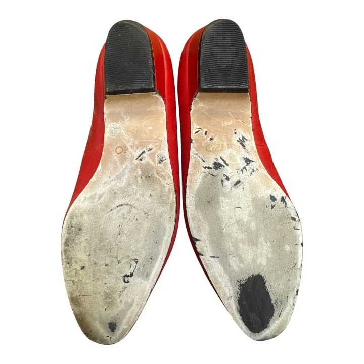 KENZO ケンゾー レザー フラット シューズ パンプス レッド 35 22.5cm