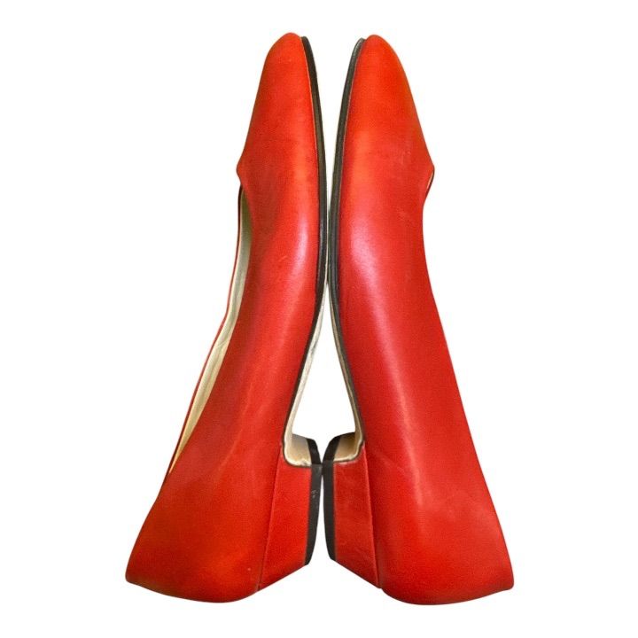 KENZO ケンゾー レザー フラット シューズ パンプス レッド 35 22.5cm
