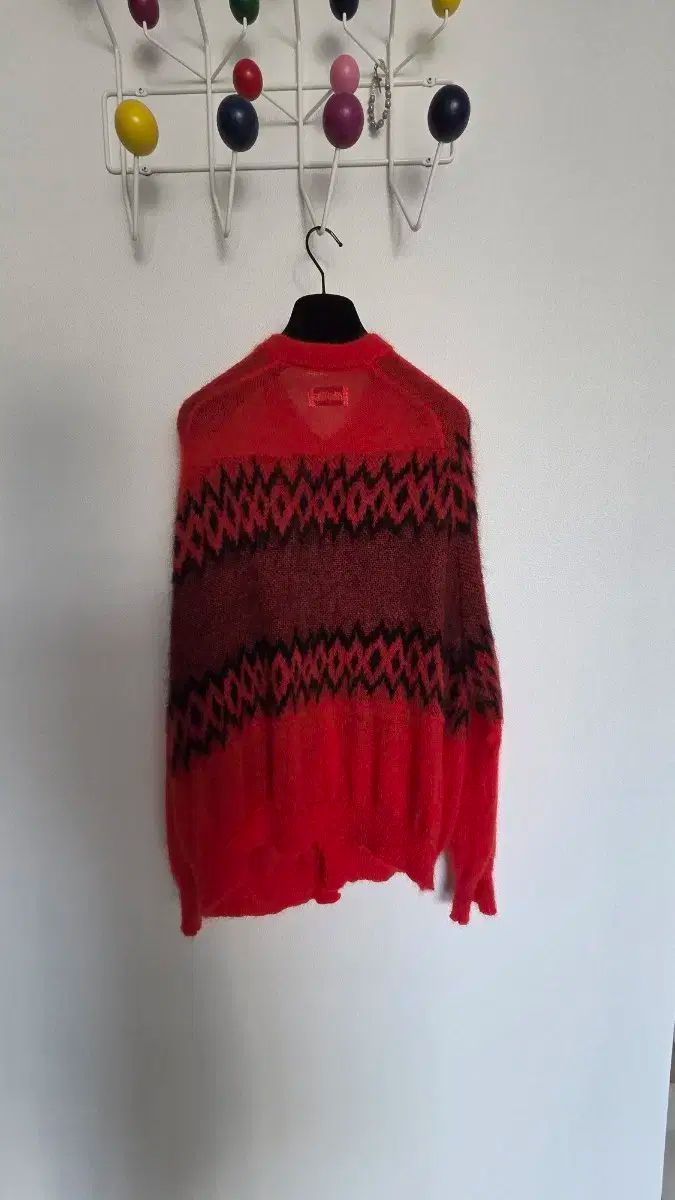 マリアーノ モヘア パータン カーディガン L レッド