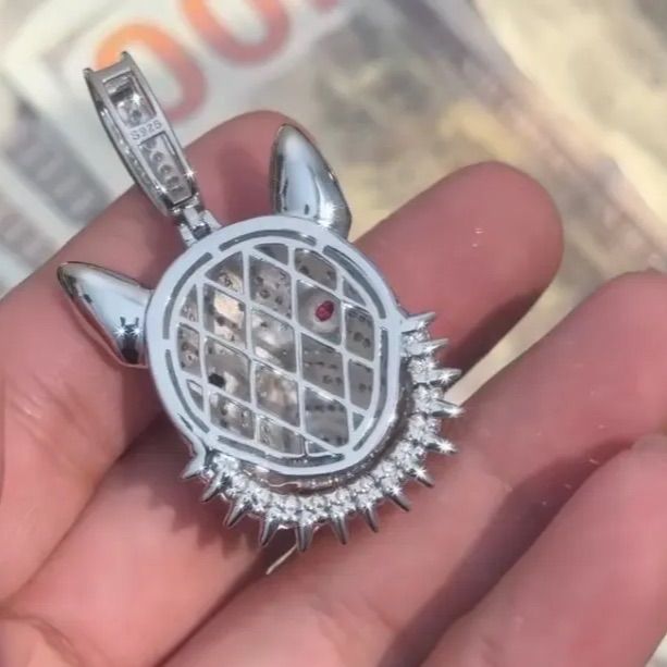  フルアイスアウト モアサナイト ネックレストップ フレンチブル S 925 シルバー925 GRA鑑定書付 ブリンブリン 立体デザイン メンズ Stellux ネックレス アクセサリー