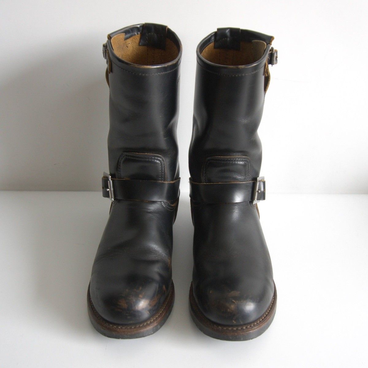 茶芯 REDWING 9268 エンジニアブーツ US 9.5 D 縦羽根タグ レッドウィング ブラック