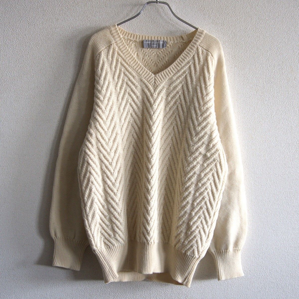 80S】COMME des GARCONS HOMME 【80年代 ケーブルニット Vネック 