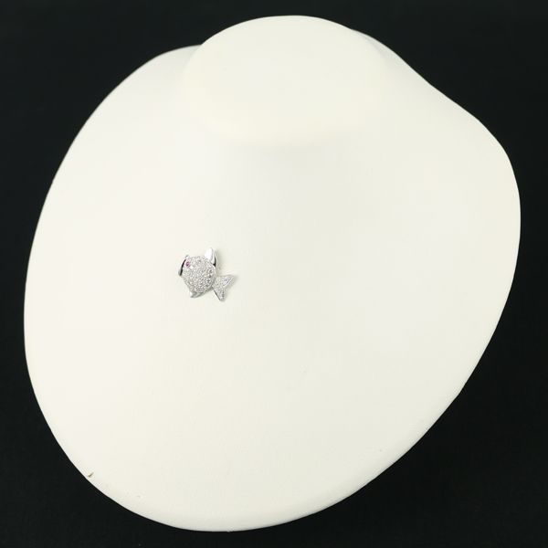 ダイヤ ダイヤモンド 1.00ct ルビー パヴェ 魚 サカナ アニマル ペンダントトップ K18WG 178890 FORTGASGNV_COM_BR