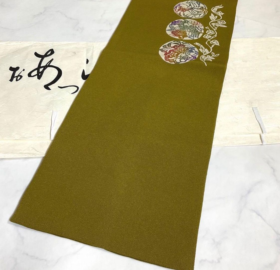 kimonoarisa●厳選●未使用同然●竺仙製●開き名古屋帯●長尺●376.5 ◇kimomo+one◇kimonoarisa◇ こちらは○送料無料○厳選○素敵な色の九