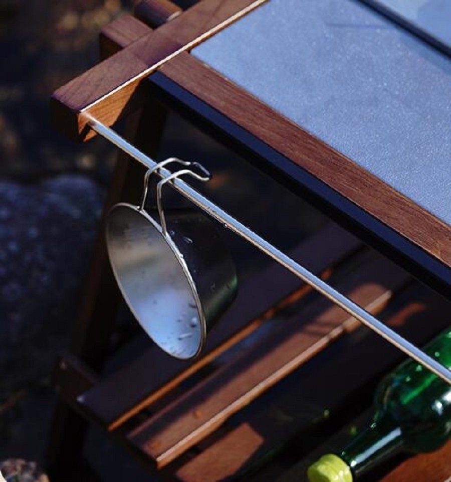 高品質 木製 折りたたみ IGT規格 2段テーブルフレームと天板5枚 セット 超軽量5kg キャンプアウトド ア 収納付き75×50×40cm OLIVEOS_COM_TR