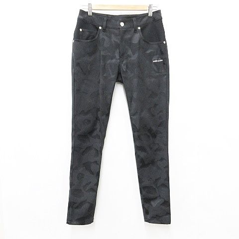 マークアンドロナ MARK LONA ゴルフ スポーツウエア パンツ ストレッチ ロング カモフラ柄 スカル 黒 ブラック 38