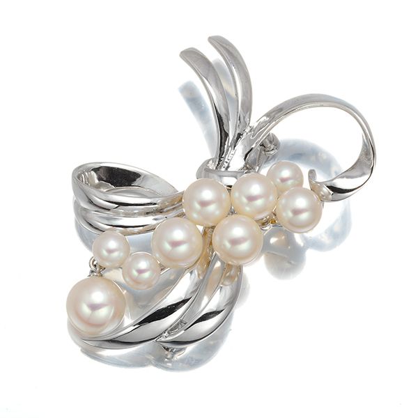 ミキモト ブローチ パール 真珠 4.5-7.2mm シルバー 180090