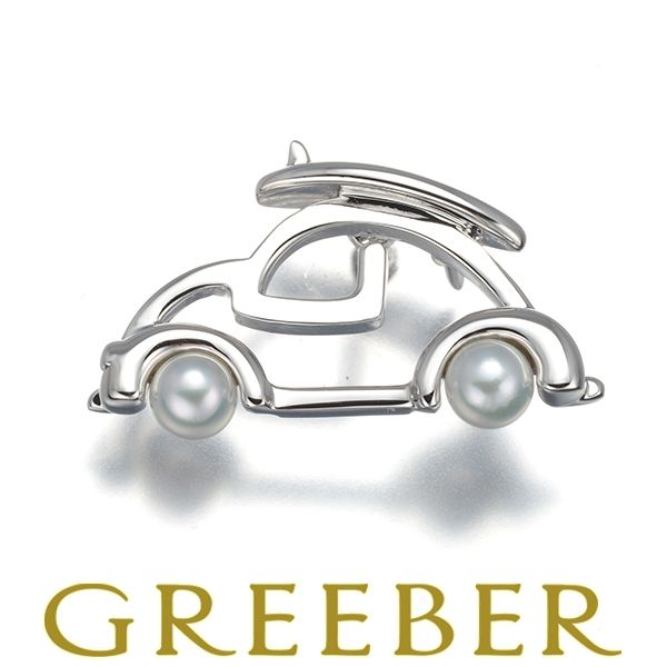 ミキモト ブローチ ベビーパール 真珠 3.8mm 車 ピン シルバー 180022