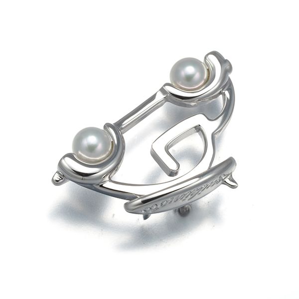 ミキモト ブローチ ベビーパール 真珠 3.8mm 車 ピン シルバー 180022
