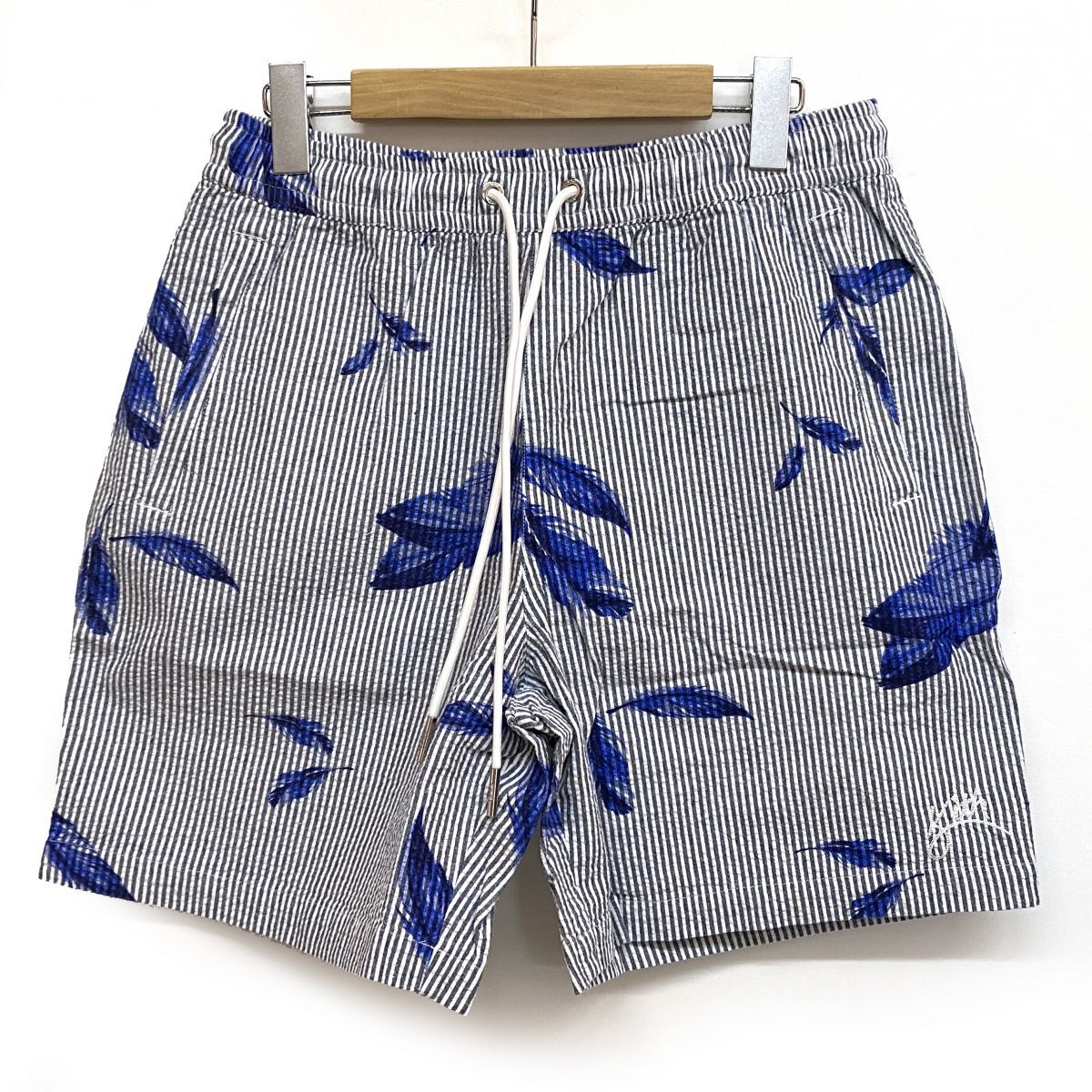 新古品 キス KITH Hardaway Seersucker Short ショートパンツ ボトムス コットン ネイビー サイズS メンズ 津山店