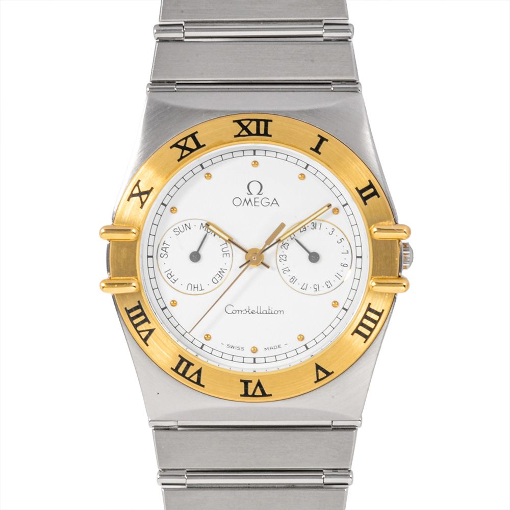 オメガ OMEGA 396.107 コンステレーション デイデイト 腕時計 ホワイト文字盤 コンビ YG×SS メンズ