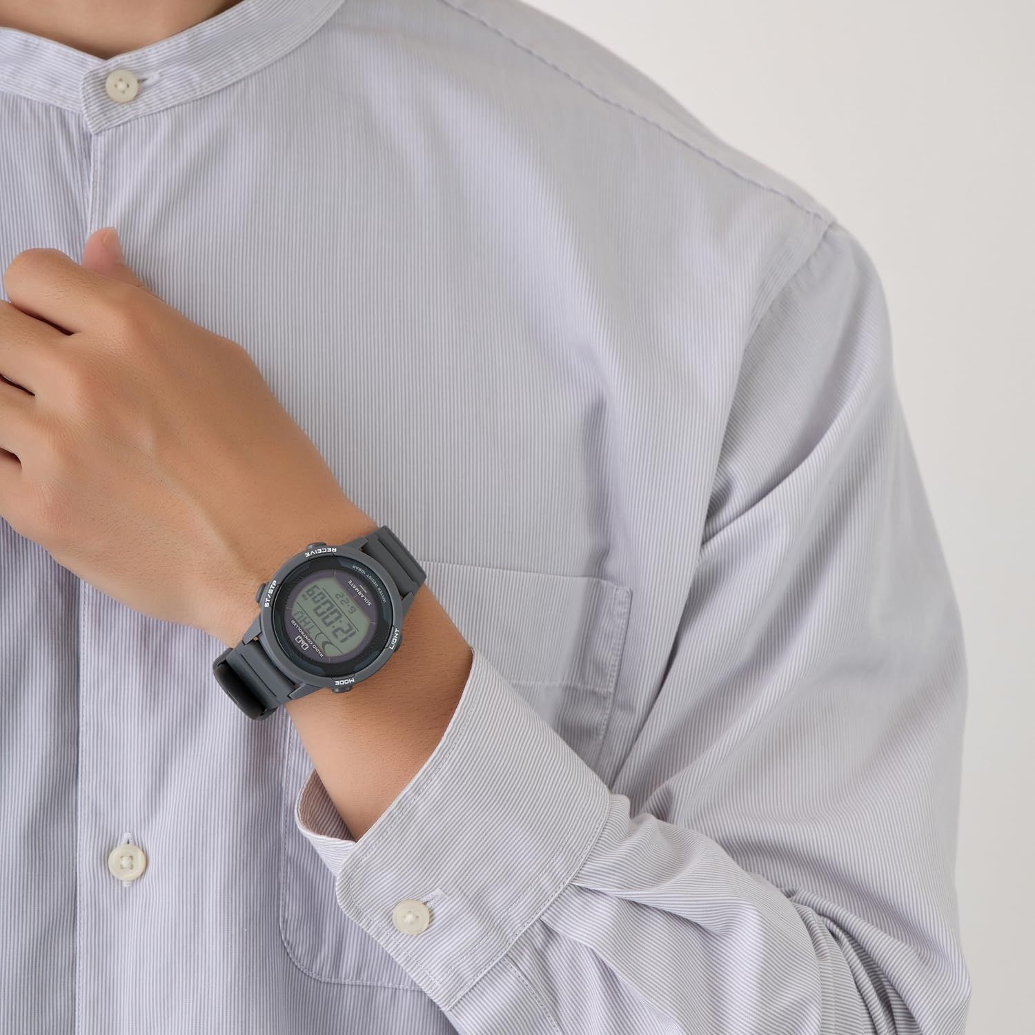 在庫 ウレタンベルト 日付 防水 D 01 A 002 VK ソーラー 電波 メンズ デジタル 腕時計 ネイビー Q シチズン