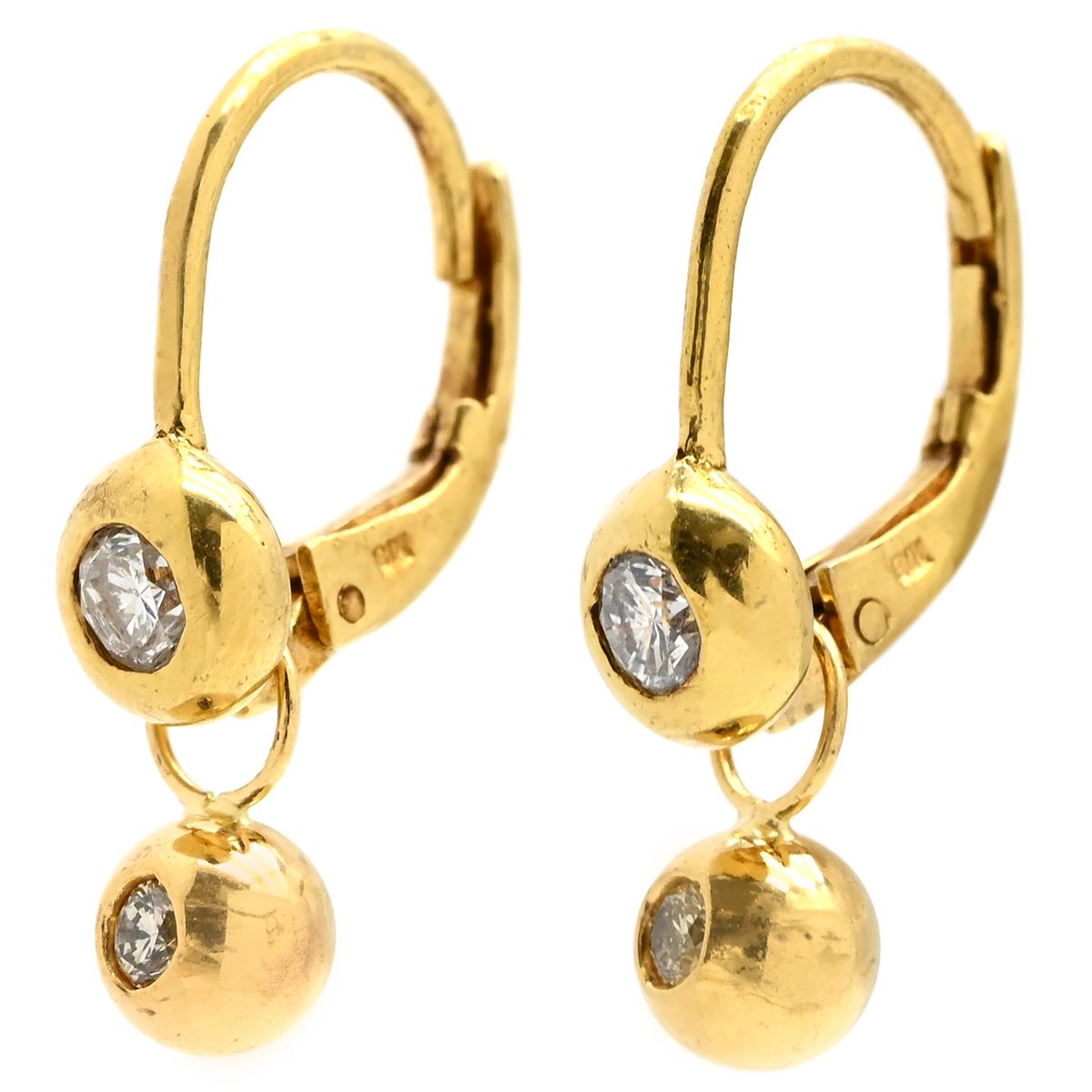 ピアス ダイヤ K18YG ダイヤモンド イエローゴールド Au750 18K 18金  