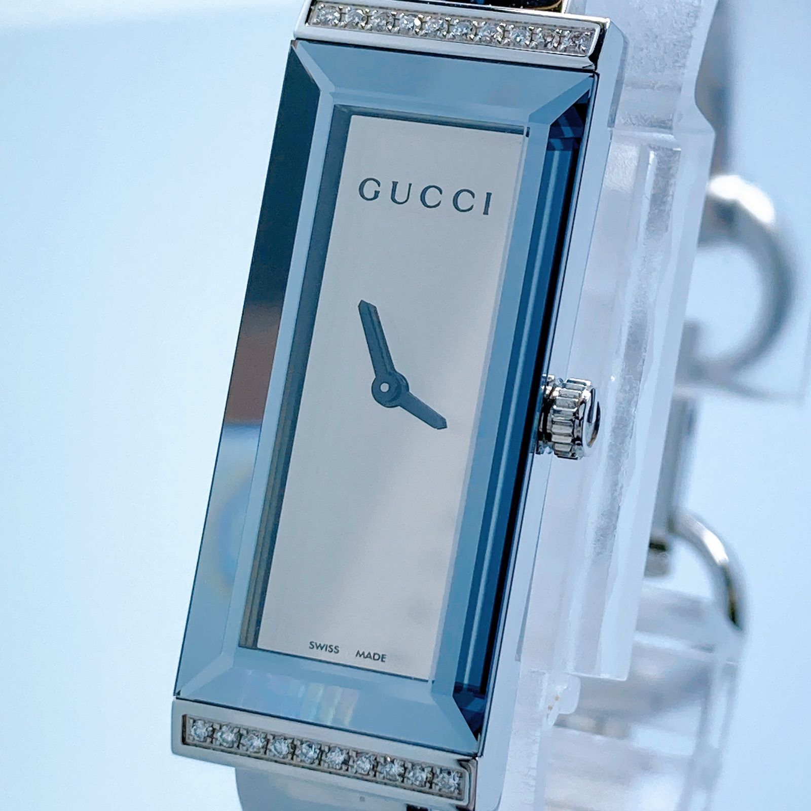 545 GUCCI グッチ Gフレーム ダイヤ 127.5 ミラー 腕時計