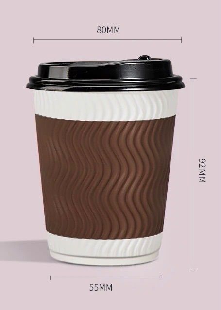 8オンス二重断熱紙 蓋付きカップ500個