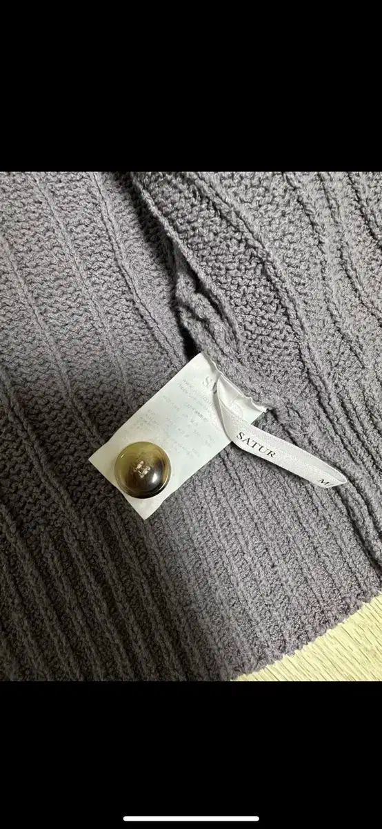 SATUR セター オーバーサイズ ブークレカーディガン チャコール グレー M